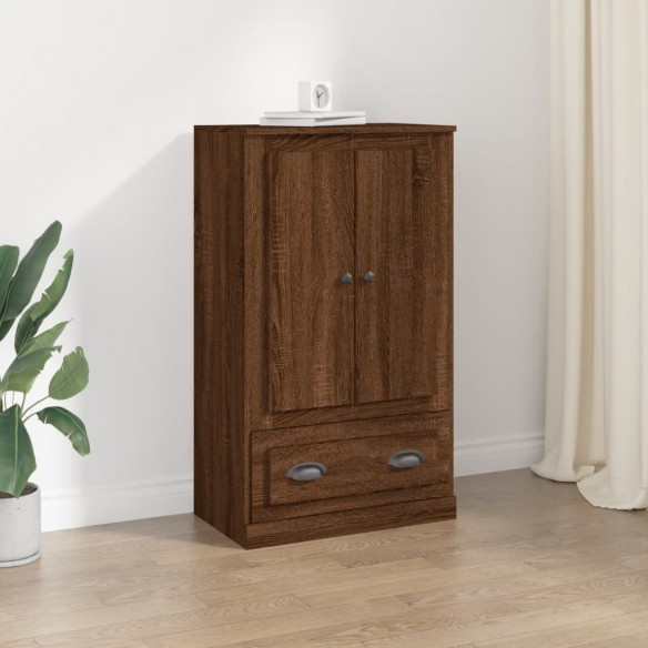 Buffet haut chêne marron 60x35,5x103,5 cm bois d'ingénierie