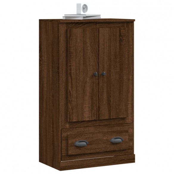 Buffet haut chêne marron 60x35,5x103,5 cm bois d'ingénierie