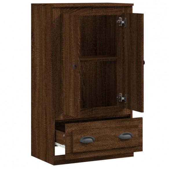 Buffet haut chêne marron 60x35,5x103,5 cm bois d'ingénierie