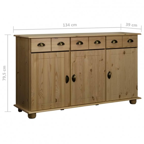 Buffet 134x39x79,5 cm Bois de pin massif