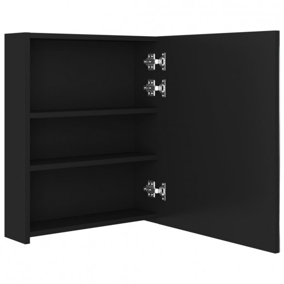 Armoire de salle de bain à miroir LED noir 50x14x60 cm