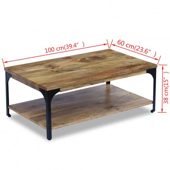 Table basse Bois de manguier 100 x 60 x 38 cm