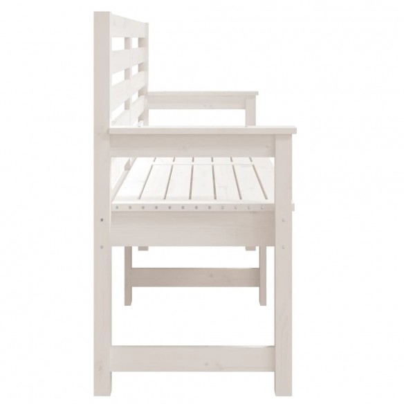 Banc de jardin blanc 159,5x48x91,5 cm bois massif de pin