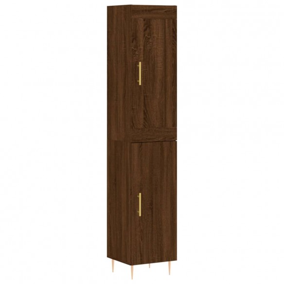 Buffet haut Chêne marron 34,5x34x180 cm Bois d'ingénierie