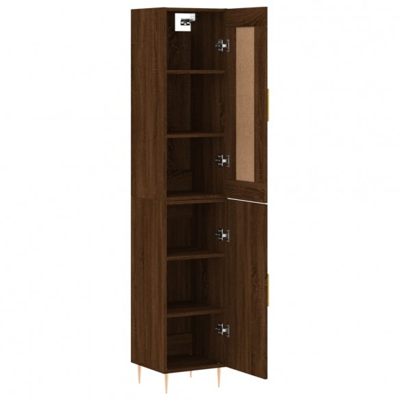 Buffet haut Chêne marron 34,5x34x180 cm Bois d'ingénierie