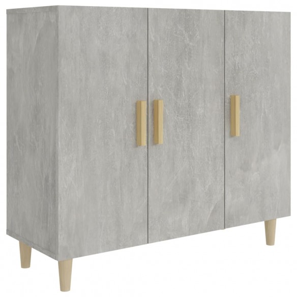 Buffet gris béton 90x34x80 cm bois d'ingénierie