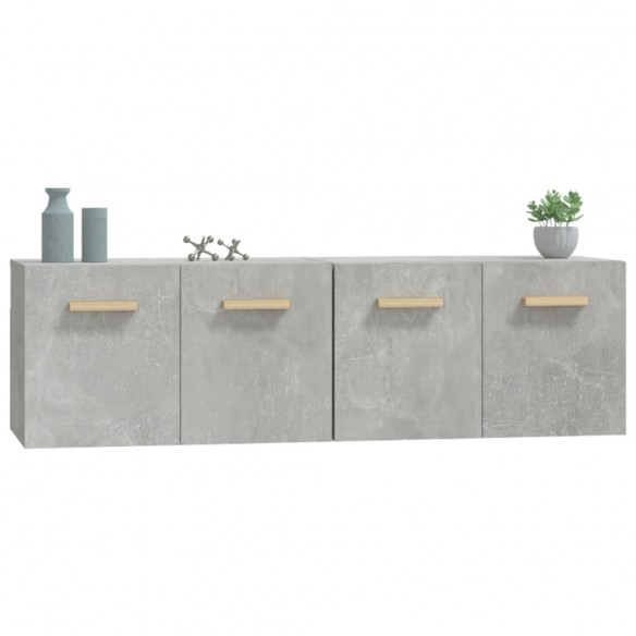 Armoires murales 2pcs Gris béton 60x36,5x35cm Bois d'ingénierie