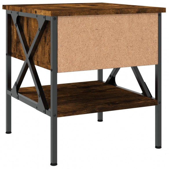 Table de chevet chêne fumé 40x42x45 cm bois d'ingénierie