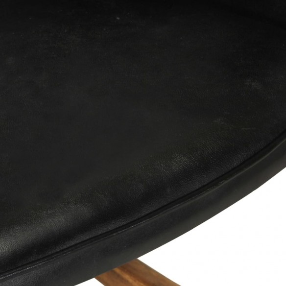 Chaise à bascule Noir Cuir véritable