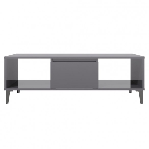 Table basse Gris brillant 103,5x60x35 cm Aggloméré