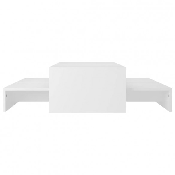 Set tables basses gigognes Blanc 100x100x26,5 cm Aggloméré
