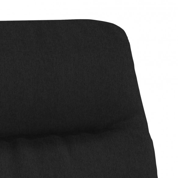 Chaise de relaxation avec repose-pied Noir Tissu