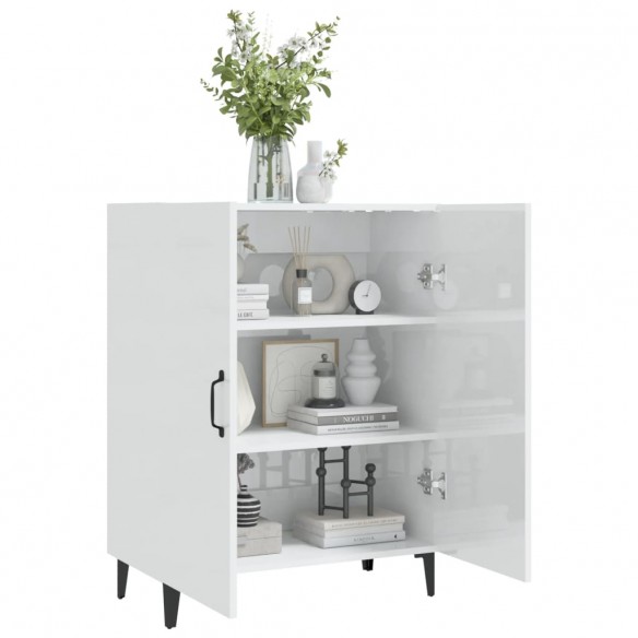 Buffet Blanc brillant 70x34x90 cm Bois d'ingénierie