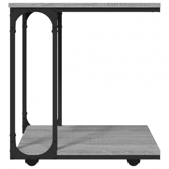 Table d'appoint à roues Sonoma gris 50x35x55,5 cm