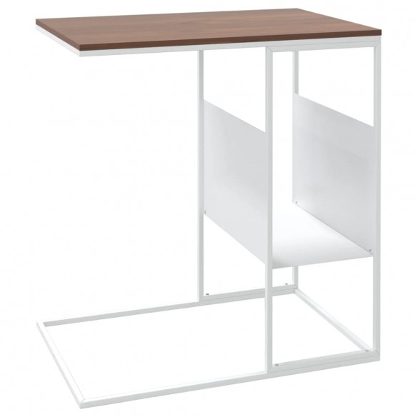Table d'appoint Blanc 55x36x59,5 cm Bois d'ingénierie