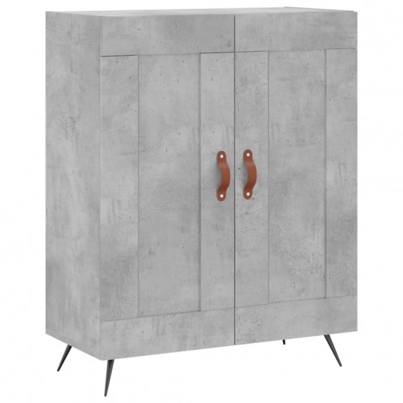 Buffet haut Gris béton 69,5x34x180 cm Bois d'ingénierie