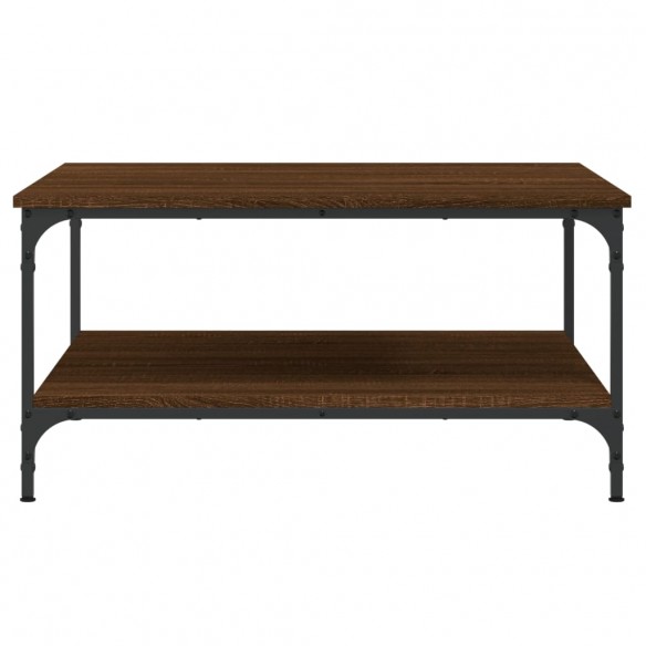 Table basse chêne marron 80x80x40 cm bois d'ingénierie