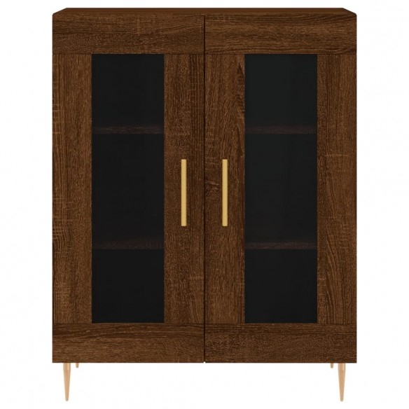 Buffet haut Chêne marron 69,5x34x180 cm Bois d'ingénierie