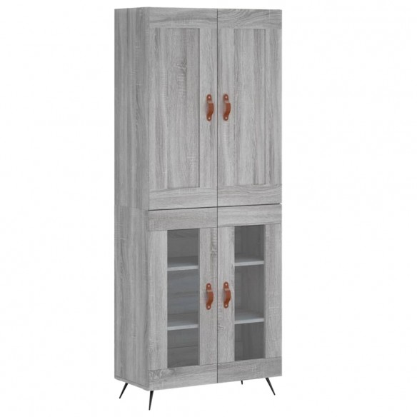 Buffet haut Sonoma gris 69,5x34x180 cm Bois d'ingénierie