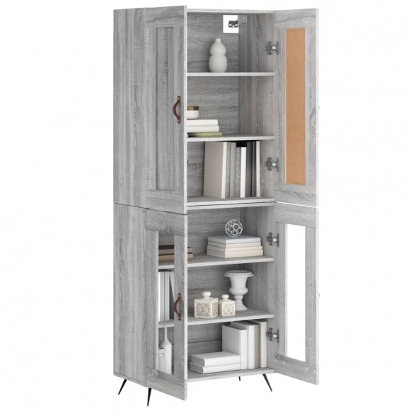 Buffet haut Sonoma gris 69,5x34x180 cm Bois d'ingénierie