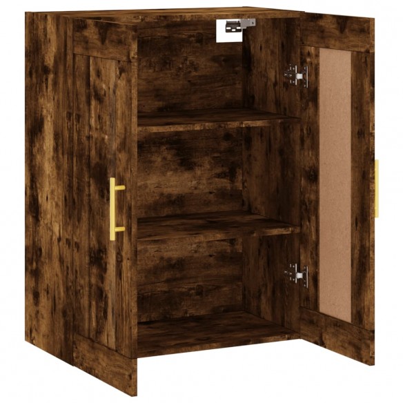 Armoire murale chêne fumé 69,5x34x90 cm bois d'ingénierie