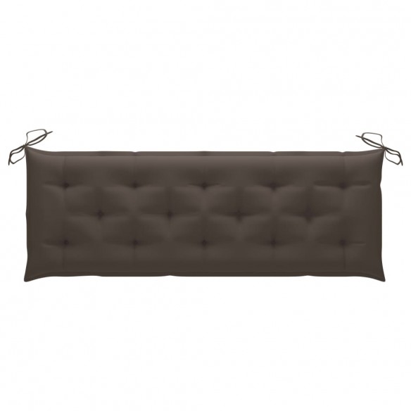 Banc de jardin 3 places avec coussin 150 cm Gris Eucalyptus