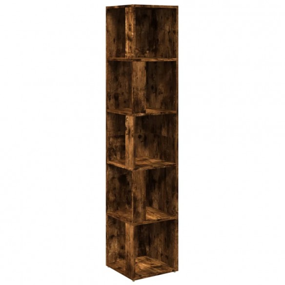 Armoire d'angle Chêne fumé 33x33x164,5 cm Bois d'ingénierie