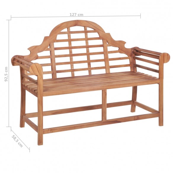 Banc de jardin 127x58,5x92,5 cm Bois massif de teck