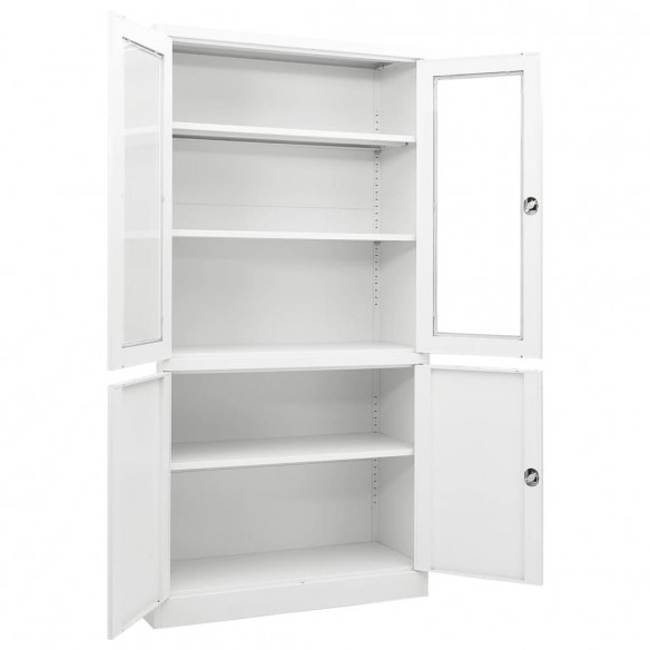 Armoire de bureau Blanc 90x40x180 cm Acier