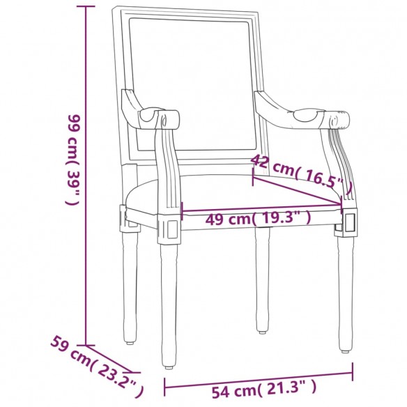 Chaise de canapé beige 54x59x99 cm lin