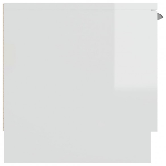 Meuble TV Blanc brillant 102x35x36,5 cm Bois d'ingénierie