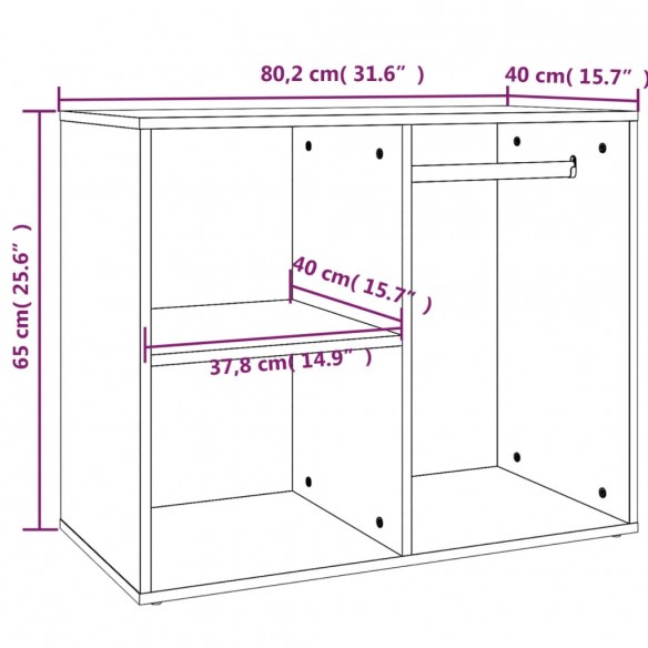 Armoire de dressing Chêne Sonoma 80x40x65 cm Bois d'ingénierie