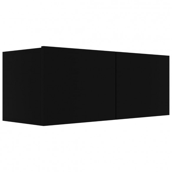 Ensemble de meuble TV 2 pcs Noir Aggloméré