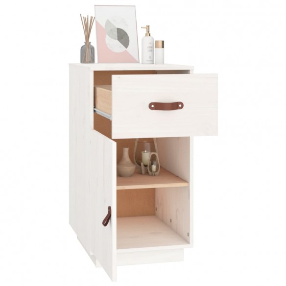 Armoire de bureau Blanc 40x50x75 cm Bois massif de pin