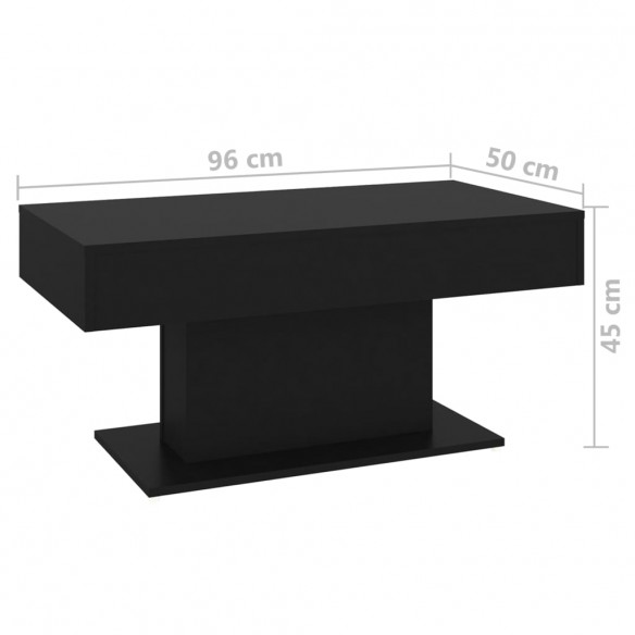 Table basse Noir 96x50x45 cm Aggloméré