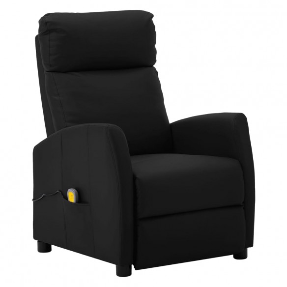 Fauteuil électrique de massage Noir Similicuir