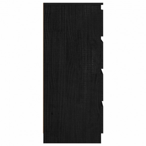 Armoire d'appoint Noir 60x36x84 cm Bois de pin massif