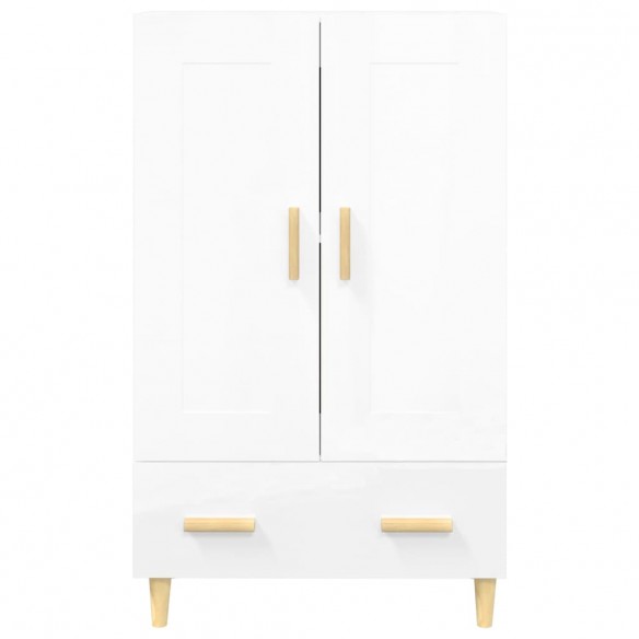 Buffet Blanc brillant 70x31x115 cm Bois d'ingénierie