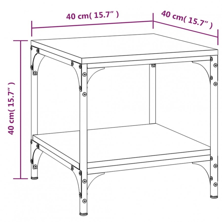Table d'appoint Noir 40x40x40 cm 