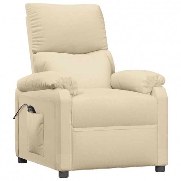 Fauteuil inclinable électrique Crème Tissu