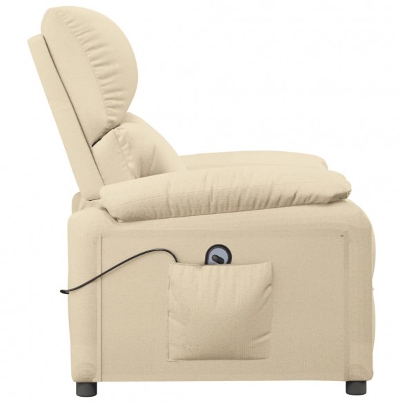 Fauteuil inclinable électrique Crème Tissu