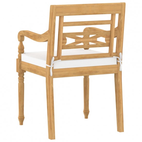 Chaises Batavia 4 pcs avec coussins Bois de teck solide