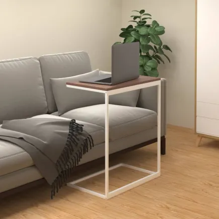 Table d'appoint Blanc 55x35x66 cm