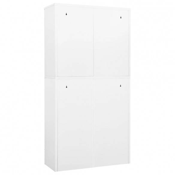 Armoire de bureau Blanc 90x40x180 cm Acier et verre trempé