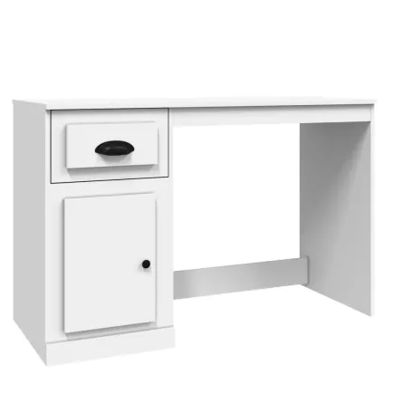 Bureau avec tiroir blanc 115x50x75 cm bois d'ingénierie 2