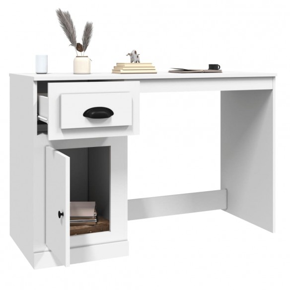 Bureau avec tiroir blanc 115x50x75 cm bois d'ingénierie