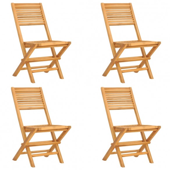 Chaises de jardin pliantes 4 pcs 47x62x90 cm bois massif teck