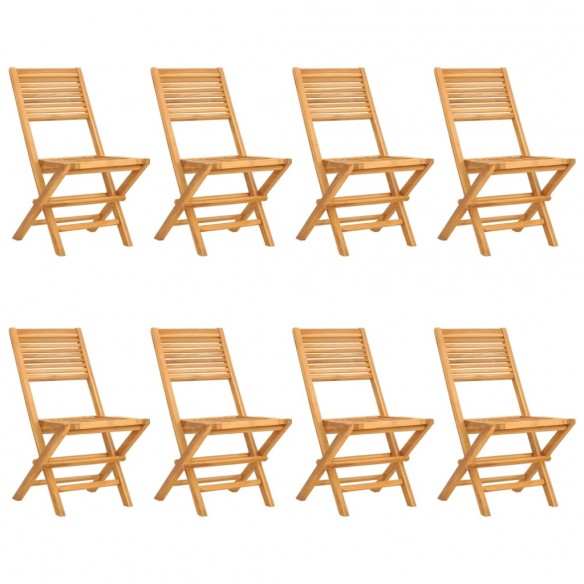 Chaises de jardin pliantes 8 pcs 47x62x90 cm bois massif teck