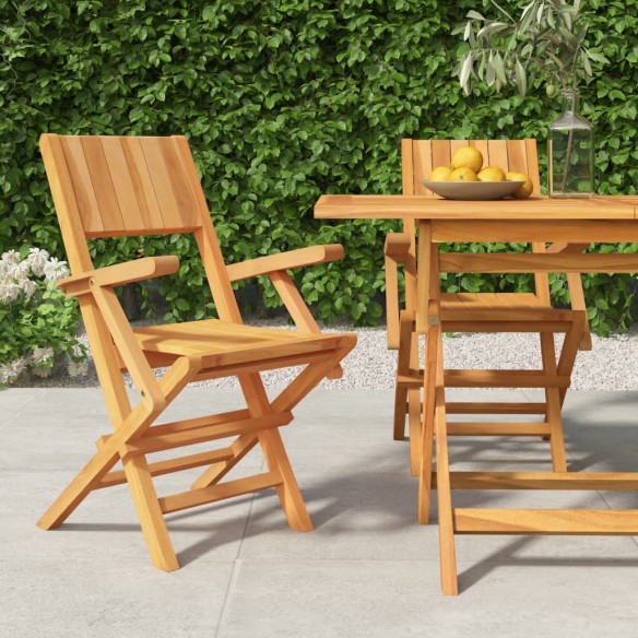 Chaises de jardin pliantes 2 pcs 55x61x90 cm bois massif teck