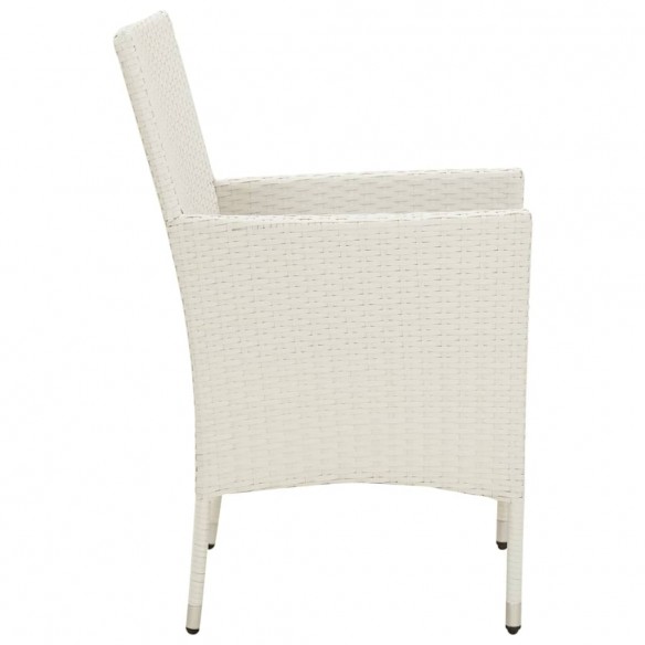 Chaises de jardin avec coussins 2 pcs Résine tressée Blanc